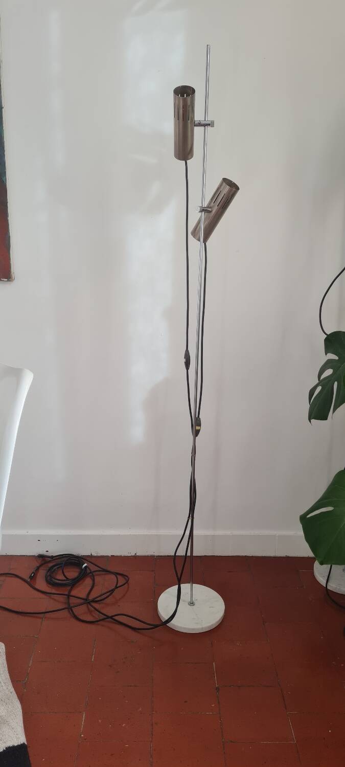 A14 floor lamp with two spotlights by Alain Richard