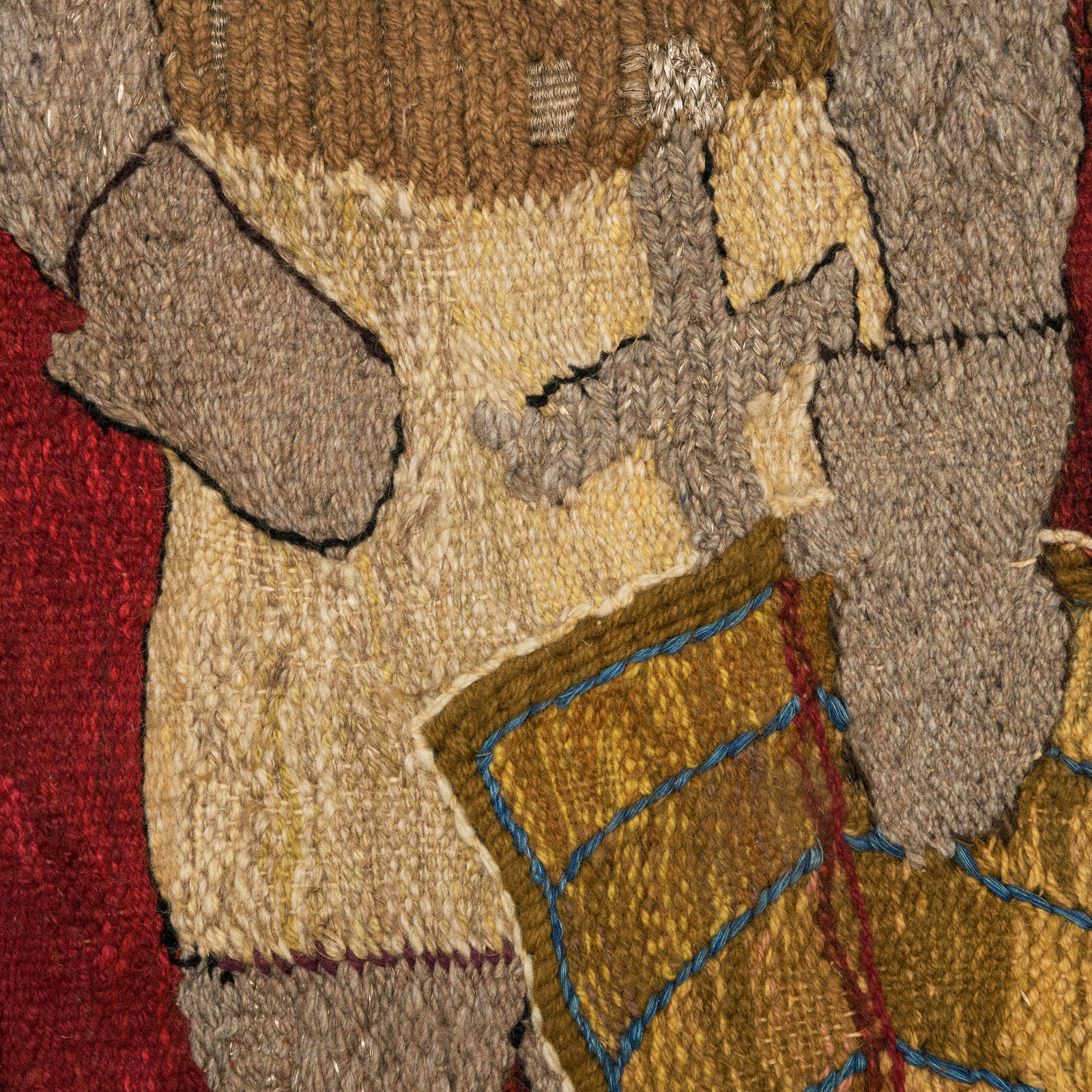 Mid-century norman knight wool wall hanging