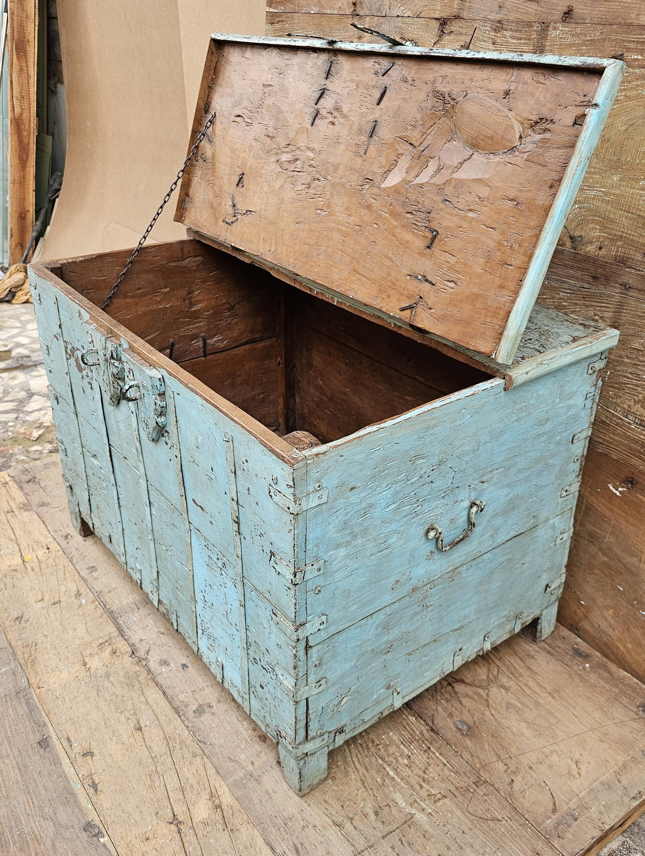 Antique Burmese teak dowry chest