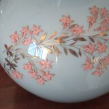 Vase rond en opaline bleu gris