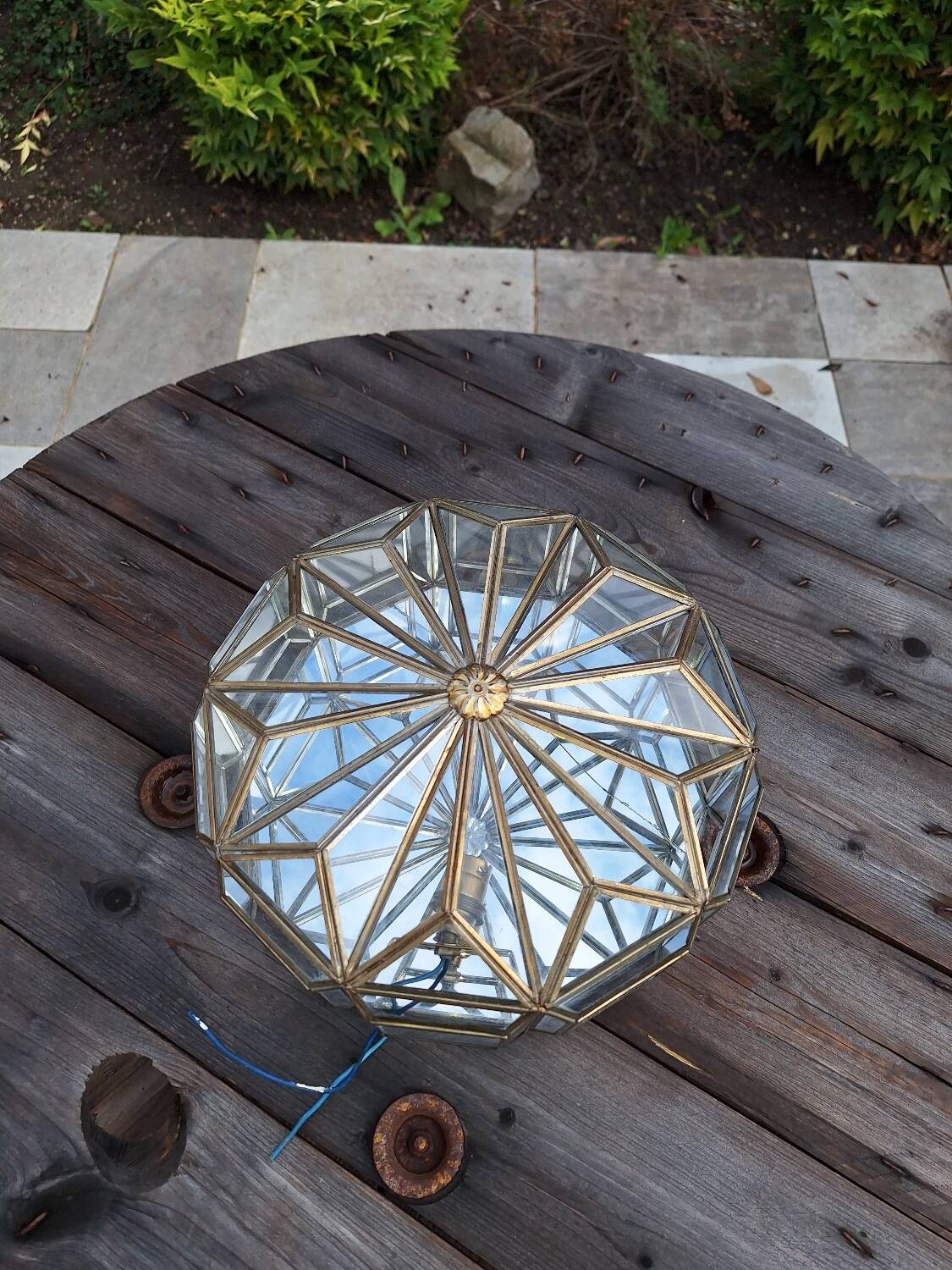 Applique verre et laiton