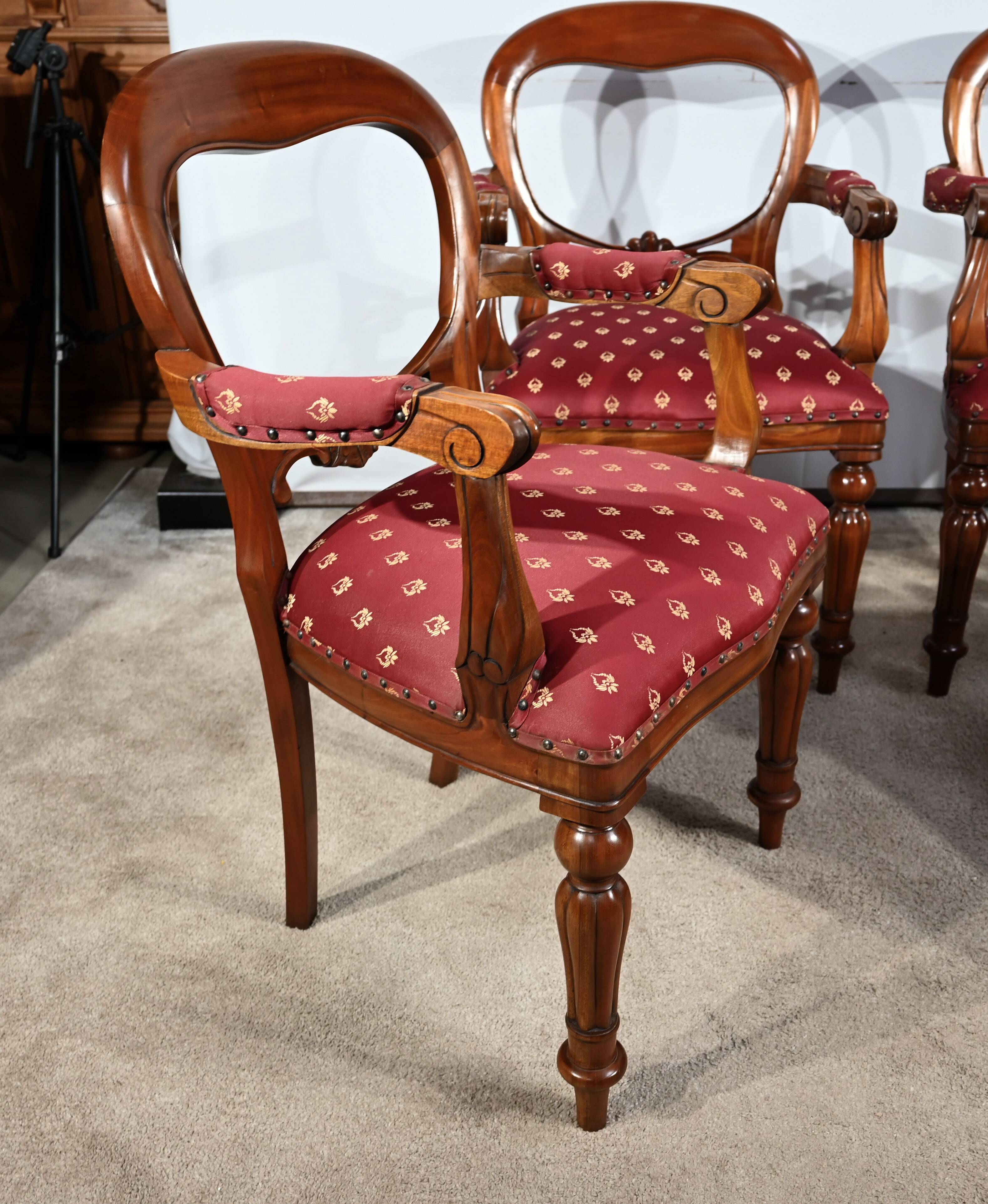 Suite of four armchairs, Louis-Philippe style - 1980s