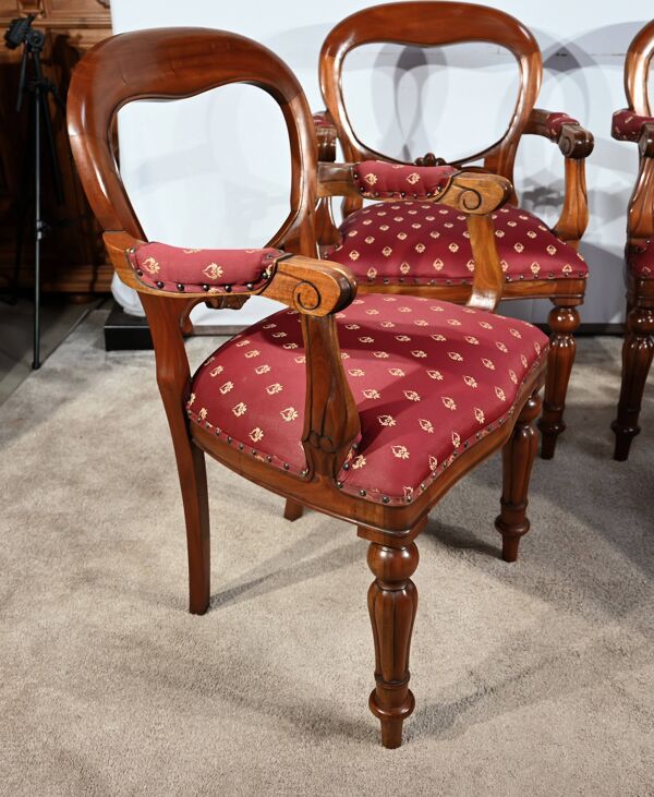 Suite de quatre fauteuils, style Louis-Philippe - années 1980