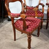 Suite of four armchairs, Louis-Philippe style - 1980s