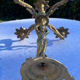 Pair of bronze cherub candlesticks 19th
