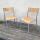 Chaises d’ecole vintage gris clair