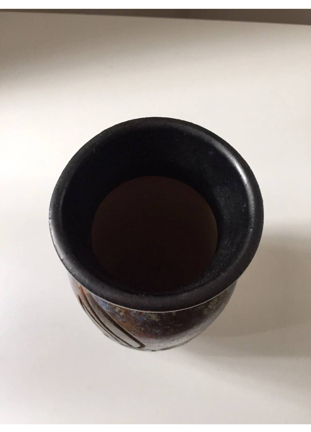 Vase en grès de Bouffioulx vintage signé Dubois
