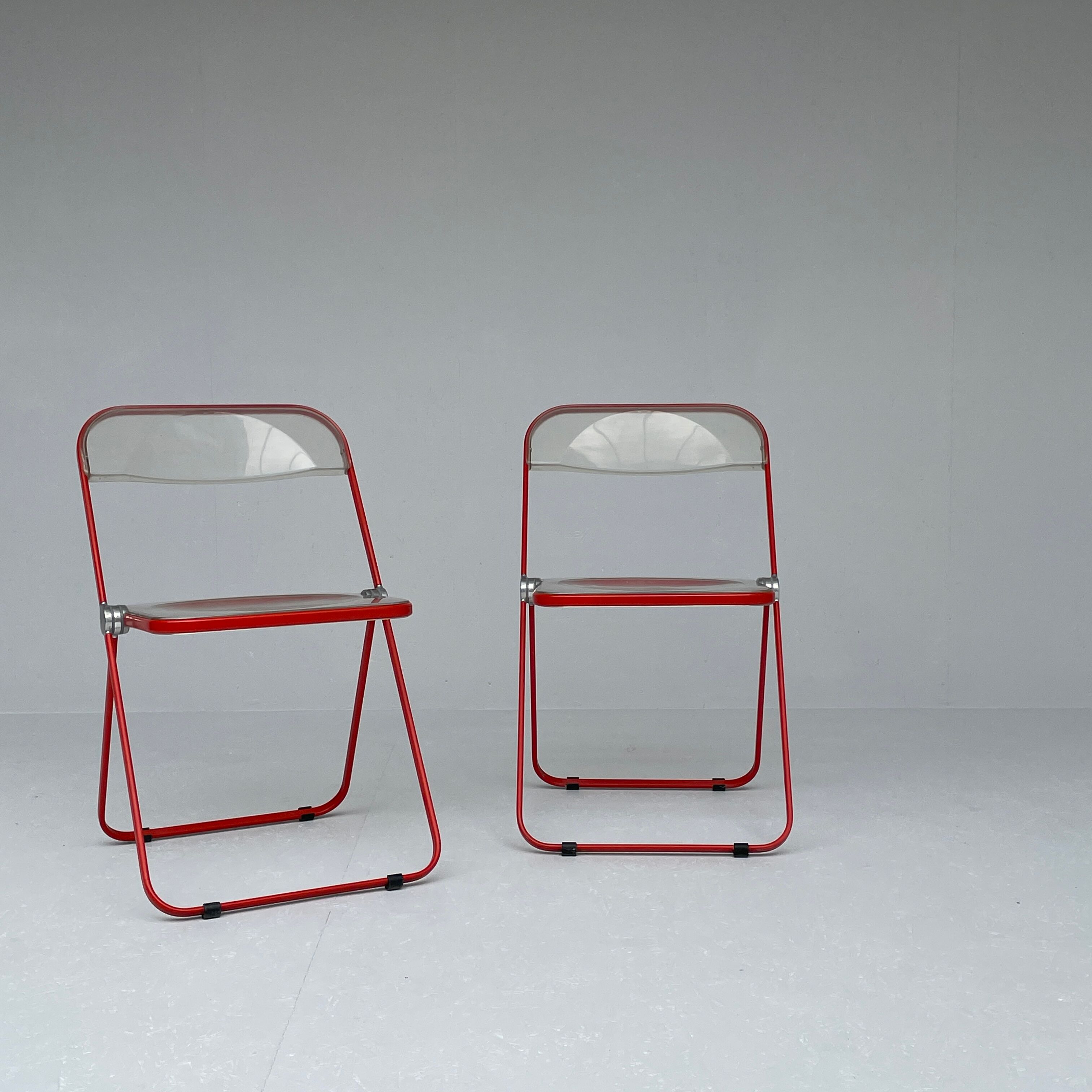 Set of "Plia" Chairs by Giancarlo Piretti for Castelli, 1970's
