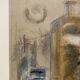 Alfred Gaspart (1900-1993), "Les Bouteilles" Nature morte cubiste, dessin au crayon et pastel gras