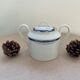 Vintage sugar bowl in cobalt blue and gold Limoges porcelain.
