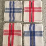 4 red and blue mixed tea towels