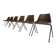 Brown and black set of 6 Polyprop chairs on a metal frame. The Polyprop cha