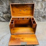 Antique wooden box with compartment