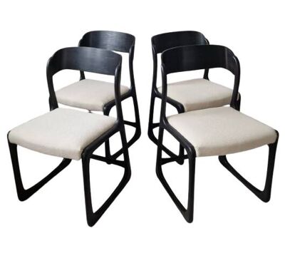 4 chaises traineau Baumann