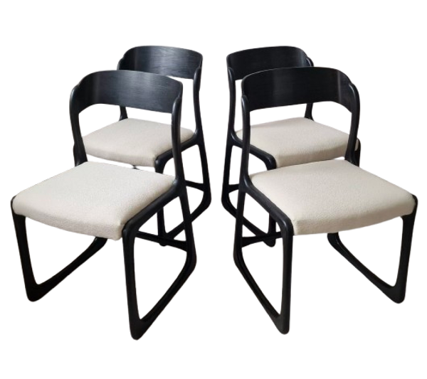 4 chaises traineau Baumann