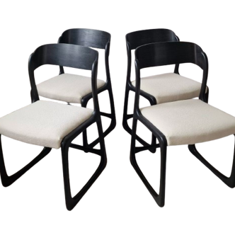 4 chaises traineau Baumann