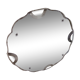 Ancien miroir biseauté et gravé 57x57cm