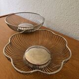 80s silver metal table baskets