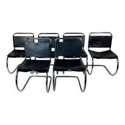 Set de 6 chaises de salle à manger MR10 — Ludwig Mies van der Rohe, attribué à Knoll, vers 1970