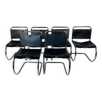 Set de 6 chaises de salle à manger MR10 — Ludwig Mies van der Rohe, attribué à Knoll, vers 1970