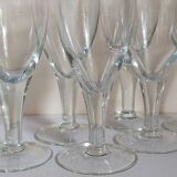 Six XXL blown glass stemmed glasses