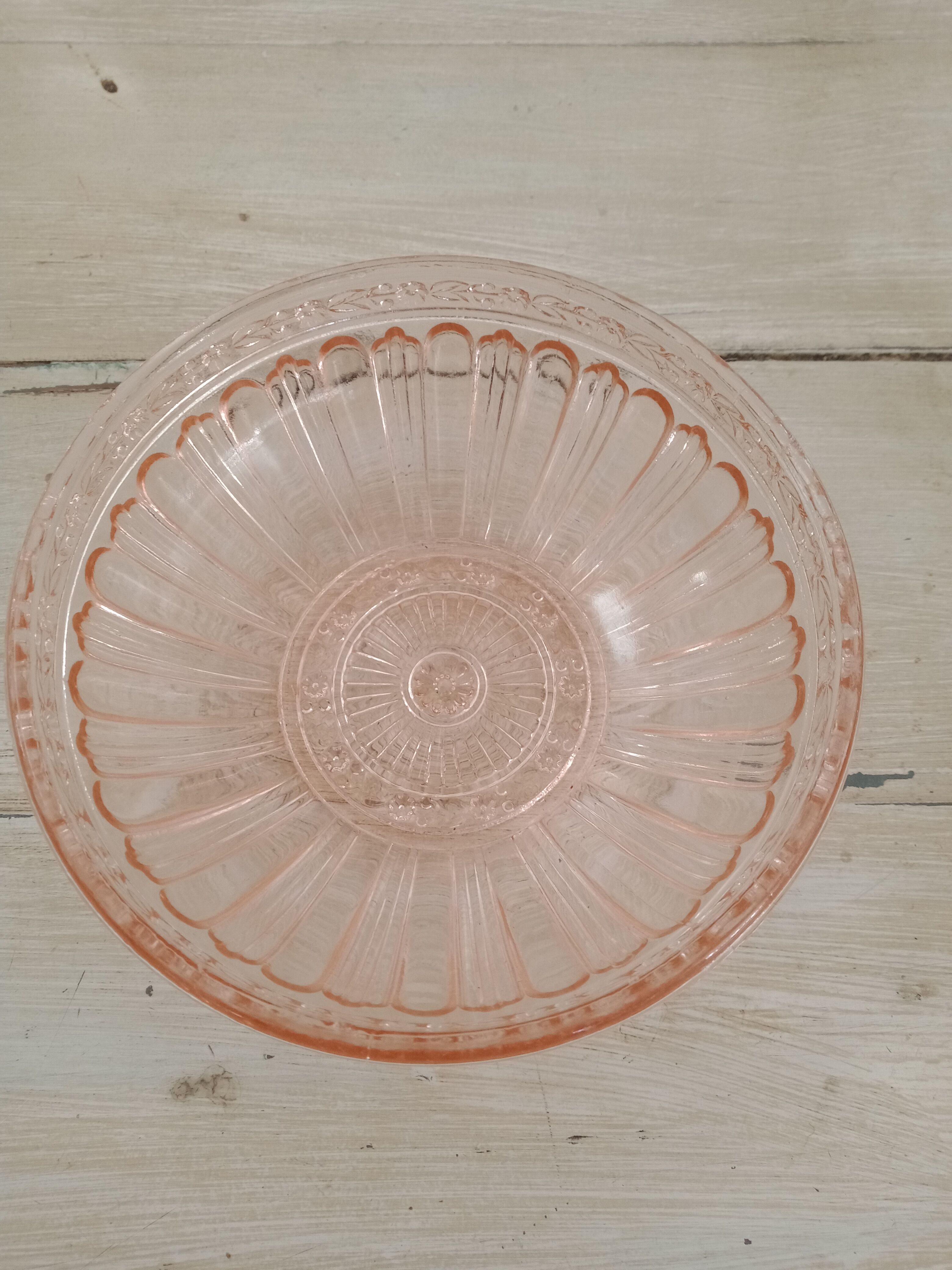 Pink glass bowl