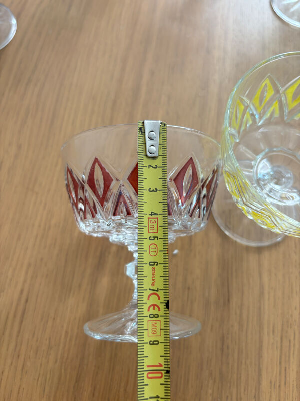 Lot de 12 coupes à champagne vintage en verre – France Reims – 3 color