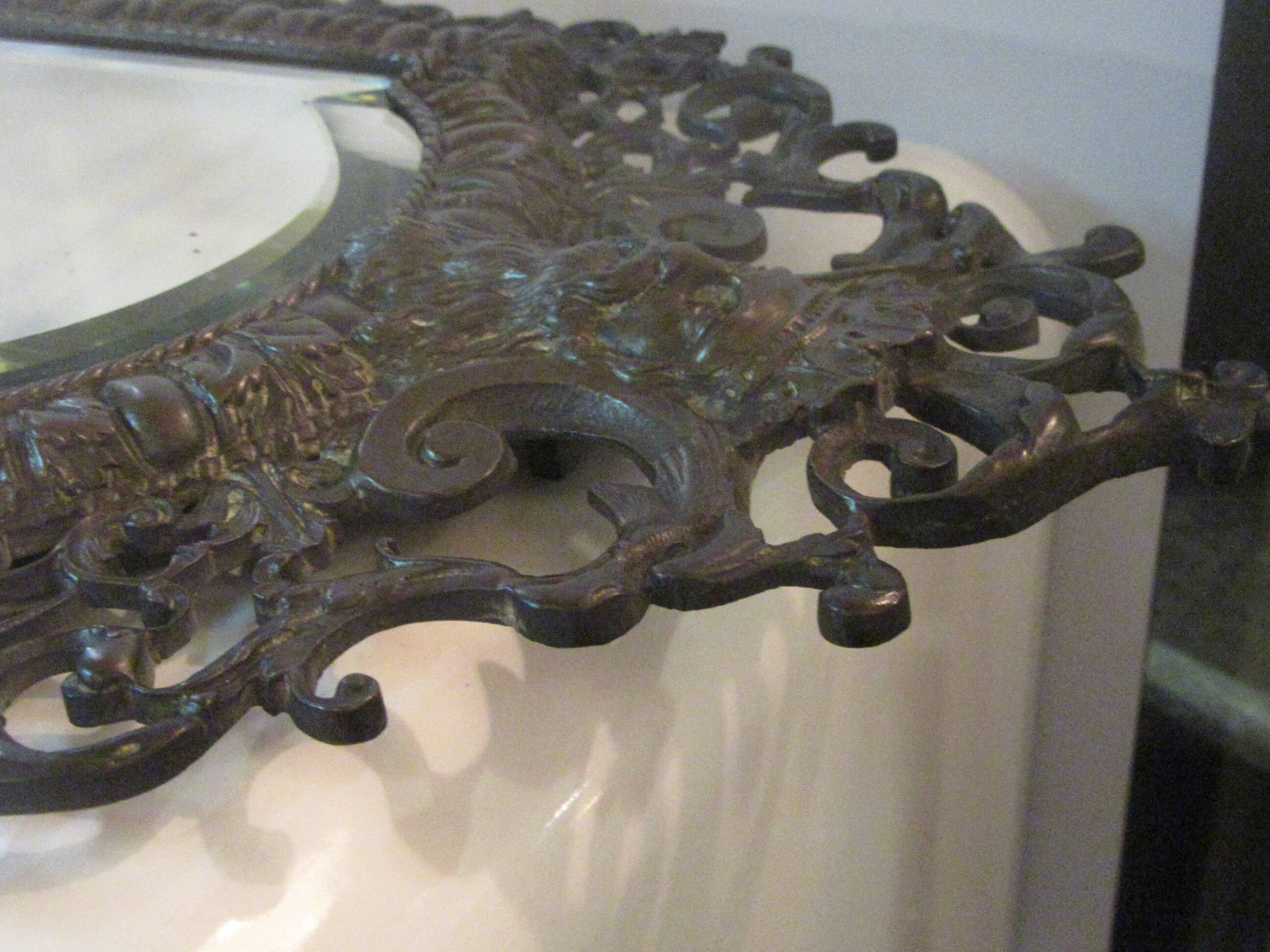 Bronze candle holder mirror