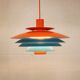 Unique blue and orange pendant lamp by Form Light model 52610, Denmark 70s.