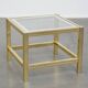 Table d'appoint/table basse vintage Hollywood Regency avec plateau en verre