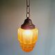 Art Deco Skyscraper type pendant lamp in amber glass, 1920s-30s