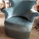 Paire de fauteuils crapauds bleus