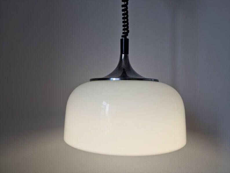 Set of Two Midcentury Design Pendants Meblo, Harvey Guzzini, Italy, 1970s