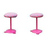 Pair of postmodern stools, italy 80s
