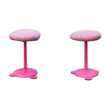 Pair of postmodern stools, italy 80s