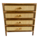 Vintage 4-drawer chest of drawers from 1970, rattan and bamboo, excellent condition.