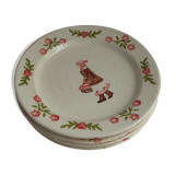 4 plates in old earthenware