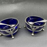 Pair of salerons in silver 925 goldsmith Antoine Cosson