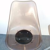 Pair of designer altuglas chairs, chrome base, vintage 1970