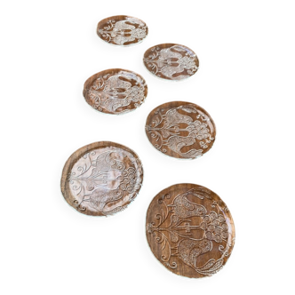 Vintage Swedish glass plates from the mid-century by Kosta Boda, 1960s, set of 6.