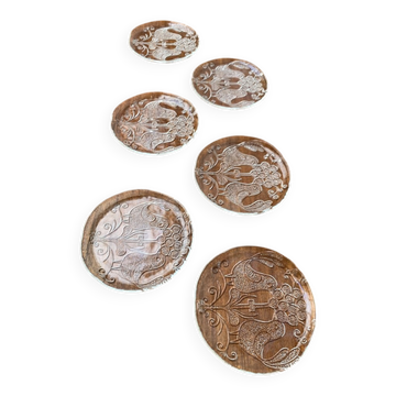 Assiettes en verre suédoises vintage de milieu de siècle de Kosta Boda, années 1960, lot de 6