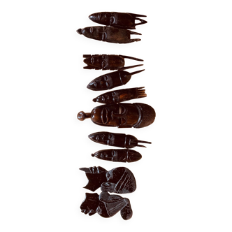 Set of 10 African masks