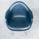 Mid-Century Black Leather Dax Armchair by Charles & Ray Eames for Herman Miller, 1960s