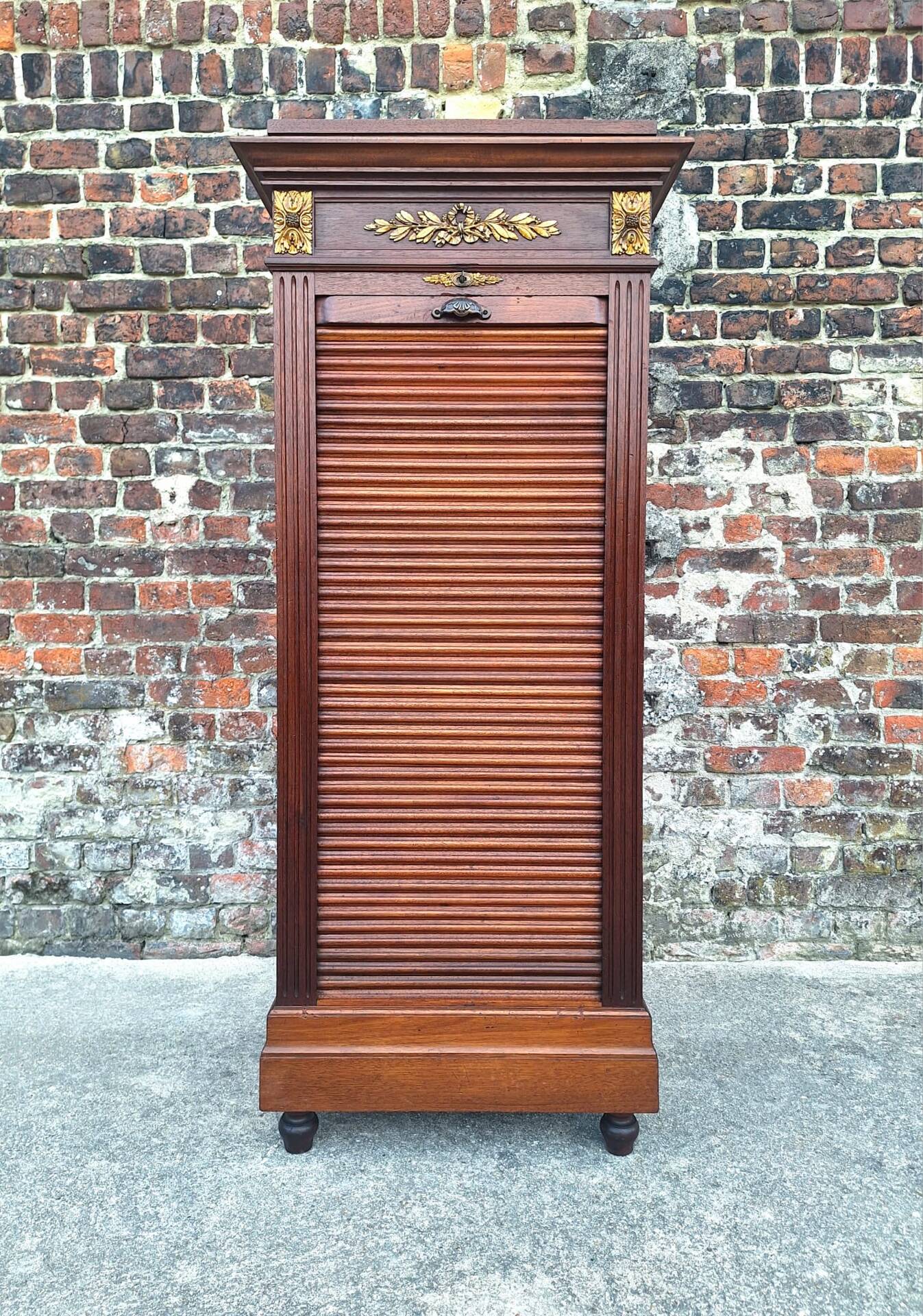 Meuble de notaire Napoléon III, classeur à rideaux, secrétaire