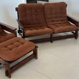 Scandinavian two-seater oak sofa, 1960s