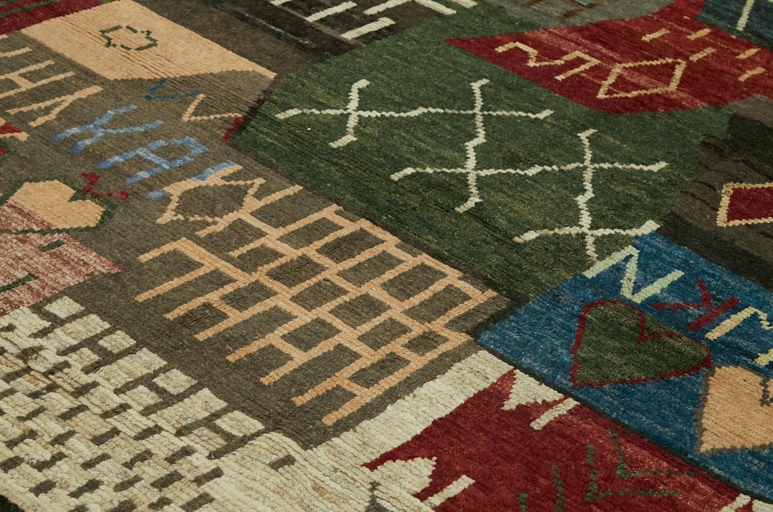 Hand-Knotted Turkish Contemporary 303 cm x 420 cm Multicolor Wool Carpet