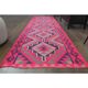 1970s Vintage Turkish Hand-Knotted Wool Cotton Pink Runner Rug 91x312