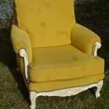 Set two chairs shabby chic fabric yellow