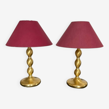 Pair of brass lamps from the 70s