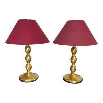 Pair of brass lamps from the 70s